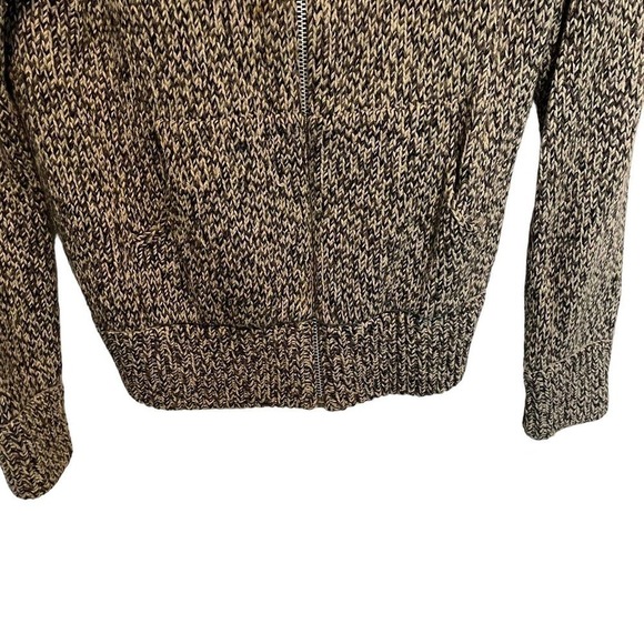 Gap Sweater Vintage Tweed Black and Gray Zip Front, Pockets, Mock Turtleneck M - Picture 7 of 8